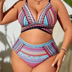 Colorful Geometric Women's Bikini Set